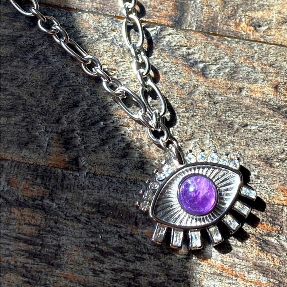 NEW Stone Evil Eye Pendant Necklace